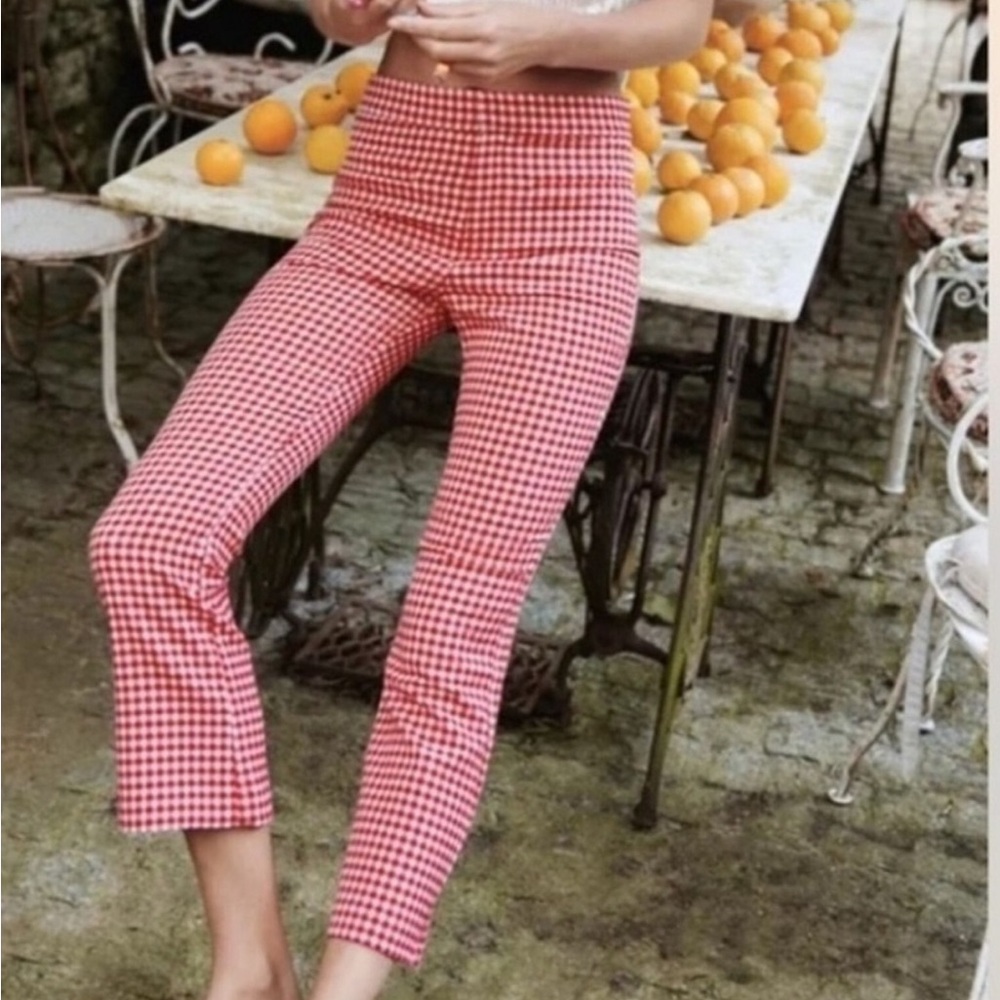 Zara Red Gingham Pants